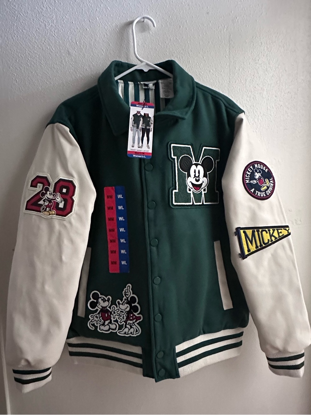 Adult Green Mickey Varsity Jacket